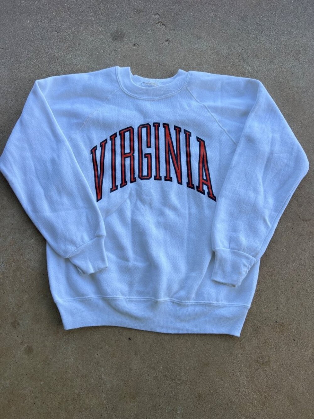 Vintage Virginia UVA Crewneck Sweatshirt White Pullover B3